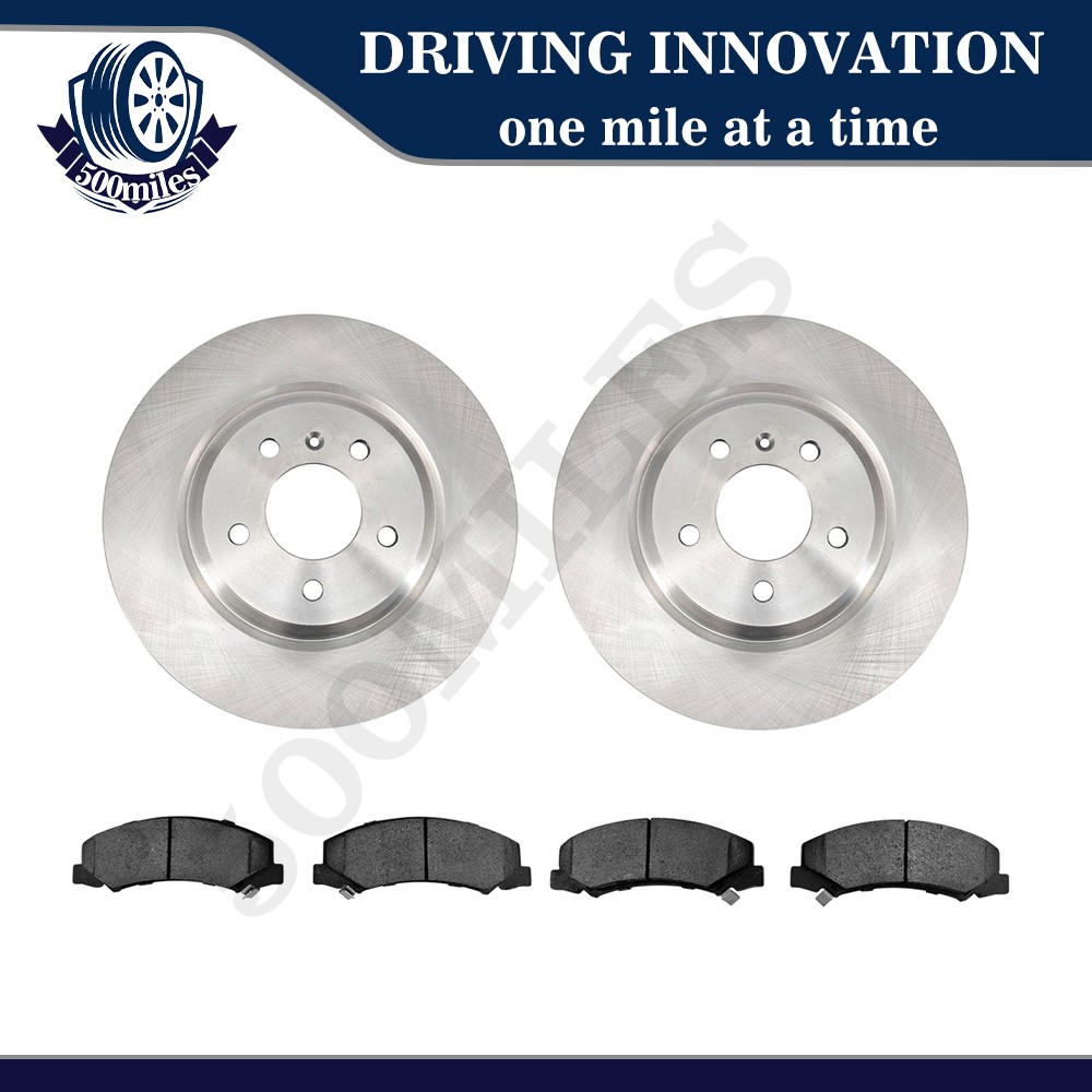 For 06-11 Cadillac DTS Buick LuCerne V8 323mm Front Brake Rotors & Ceramic Pads