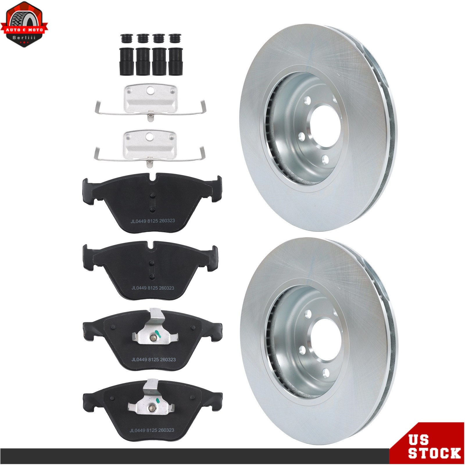 Front Disc Brake Rotors & Ceramic Brake Pads 6Pcs For BMW 535i 535i xDrive 11-16