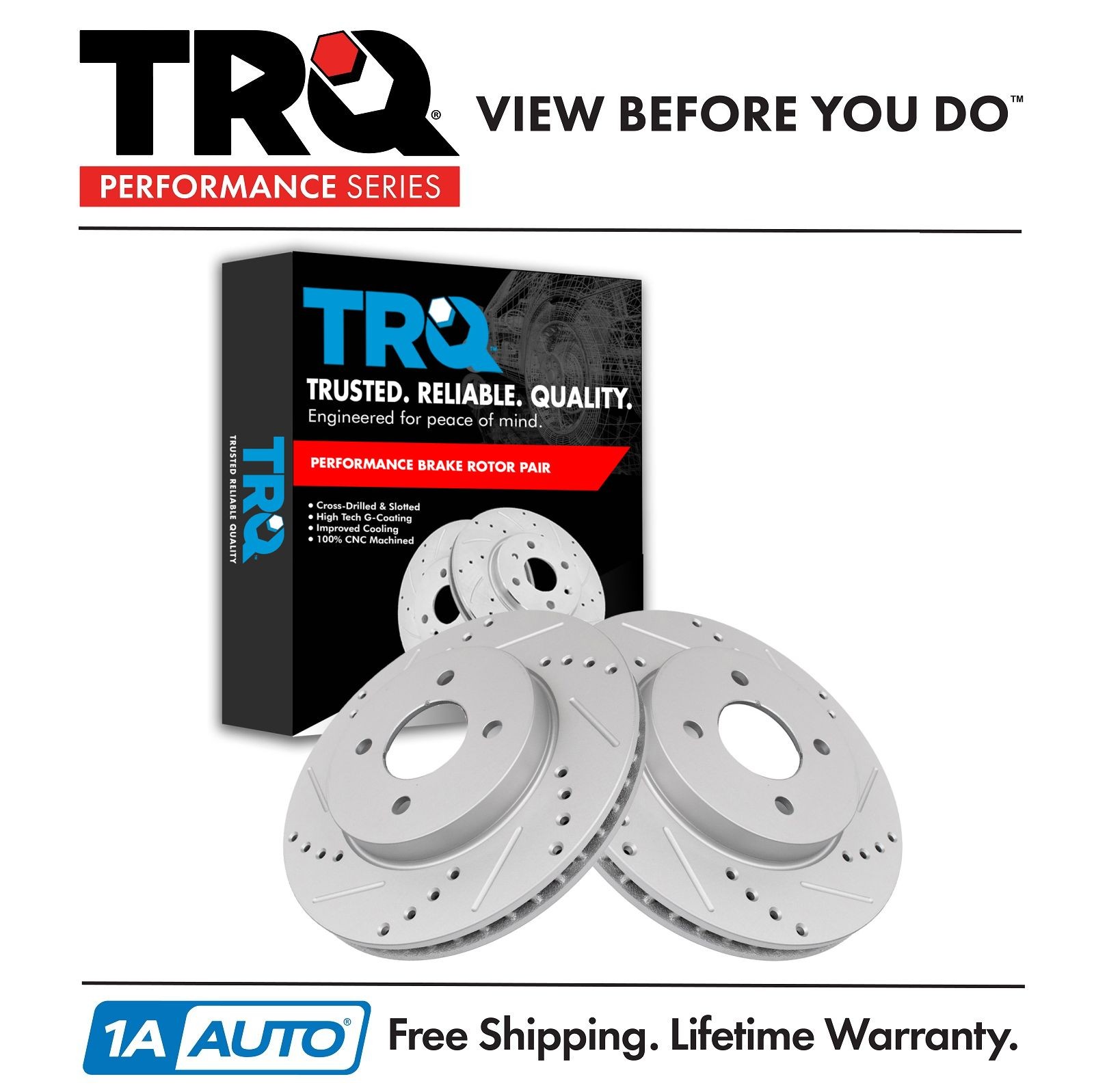 TRQ Front Brake Rotors Set For 2012-2019 Nissan Versa 2014-2019 Versa Note
