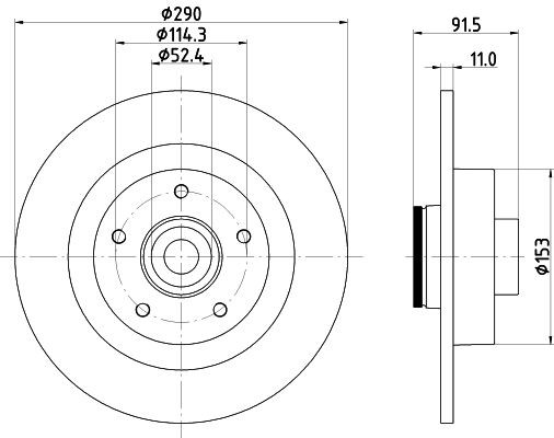 Brake Disc Fits Renault Mintex MDC2965C Outer Ø 290mm Solid 1 Year Warranty