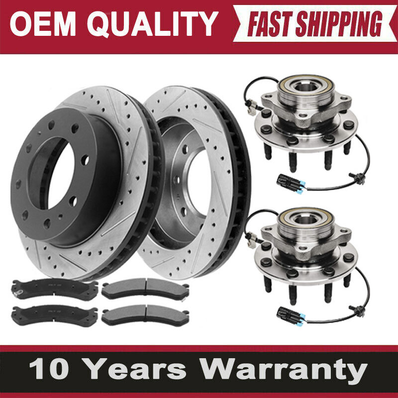 4WD Front Brake Rotors With Wheel Hub Bearing For GMC Sierra 1500 Yukon XL 2500