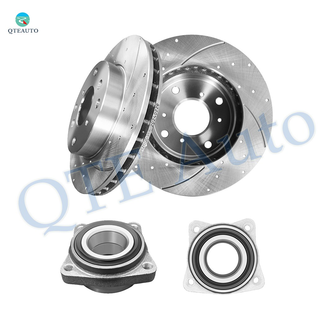 4 Front 260mm Drilled Slotted Brake Disc Rotors-Wheel Hub For 1998 1999 Acura CL