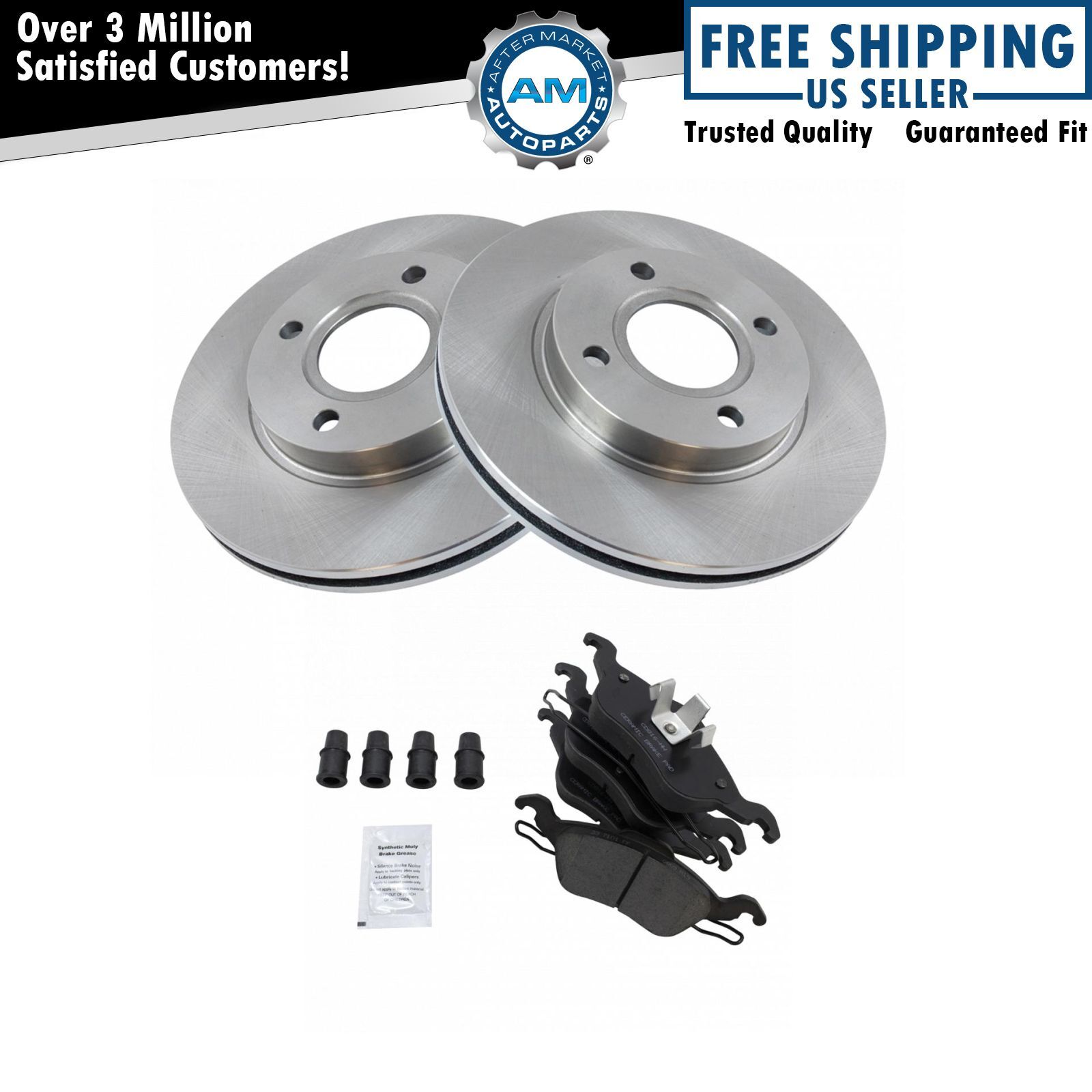 Front Brake Pad & Rotor Kit Brake Rotor For 2000-2004 Ford Focus