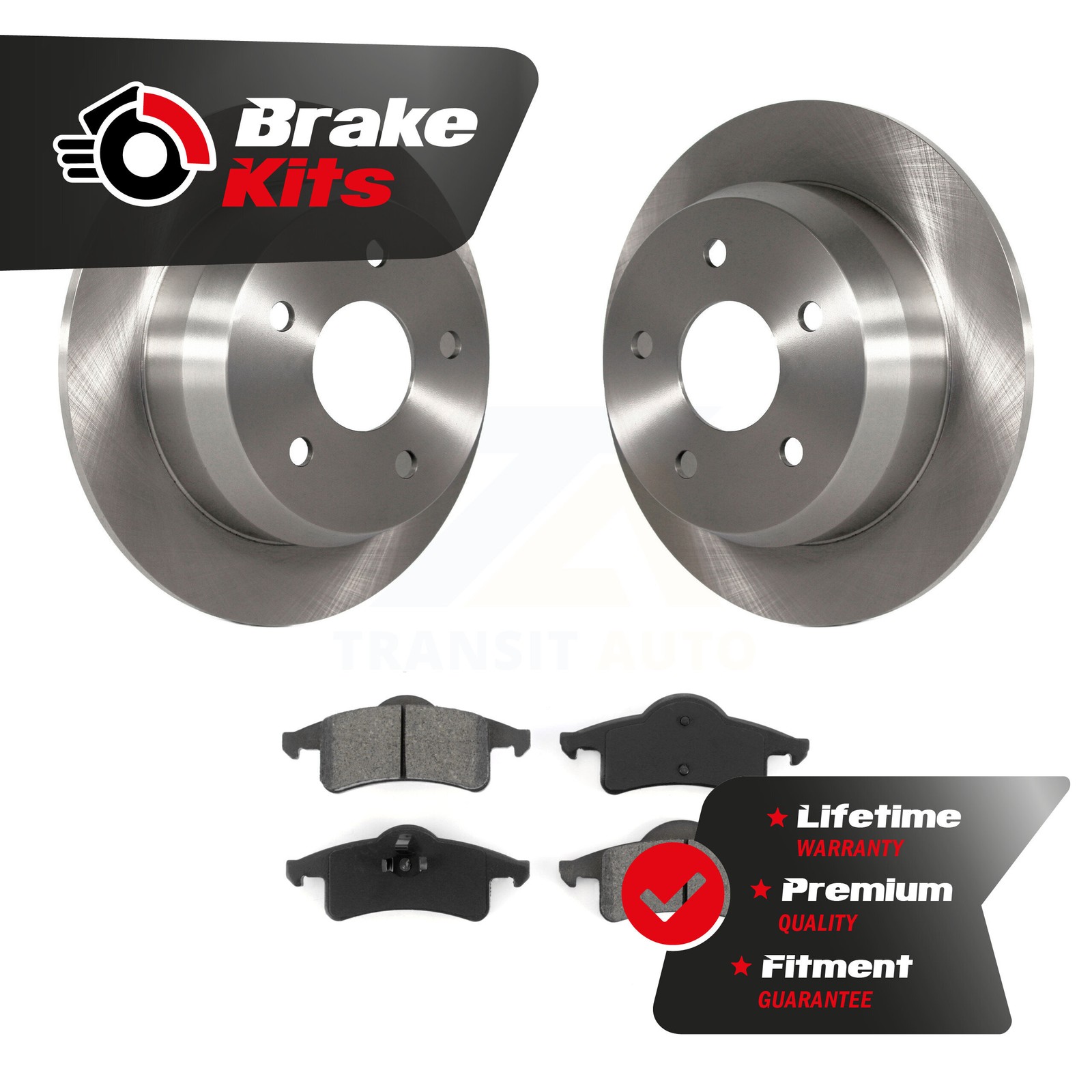 Rear Disc Brake Rotors & Semi-Metallic Pad Kit For 1999-2004 Jeep Grand Cherokee
