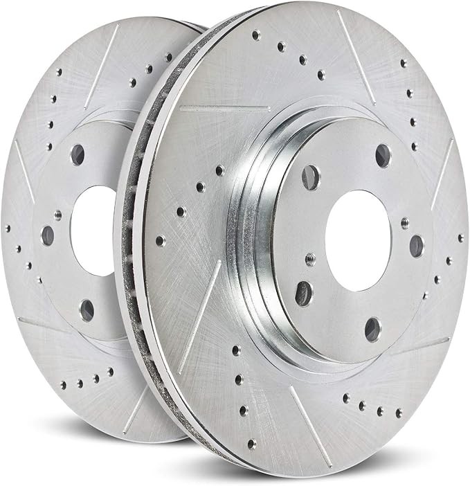 PowerStop AR85153XPR Front Drilled Slotted Brake Rotor Pair For Ford F250 F350