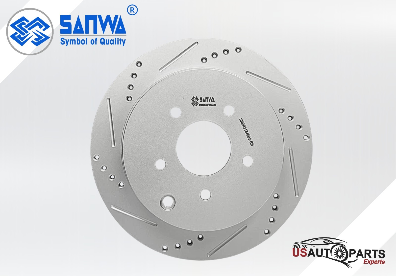 SANWA REAR RH BRAKE ROTOR VENTED & GEOMET COATED D&S 308mm FOR NISSAN QX60 13-24