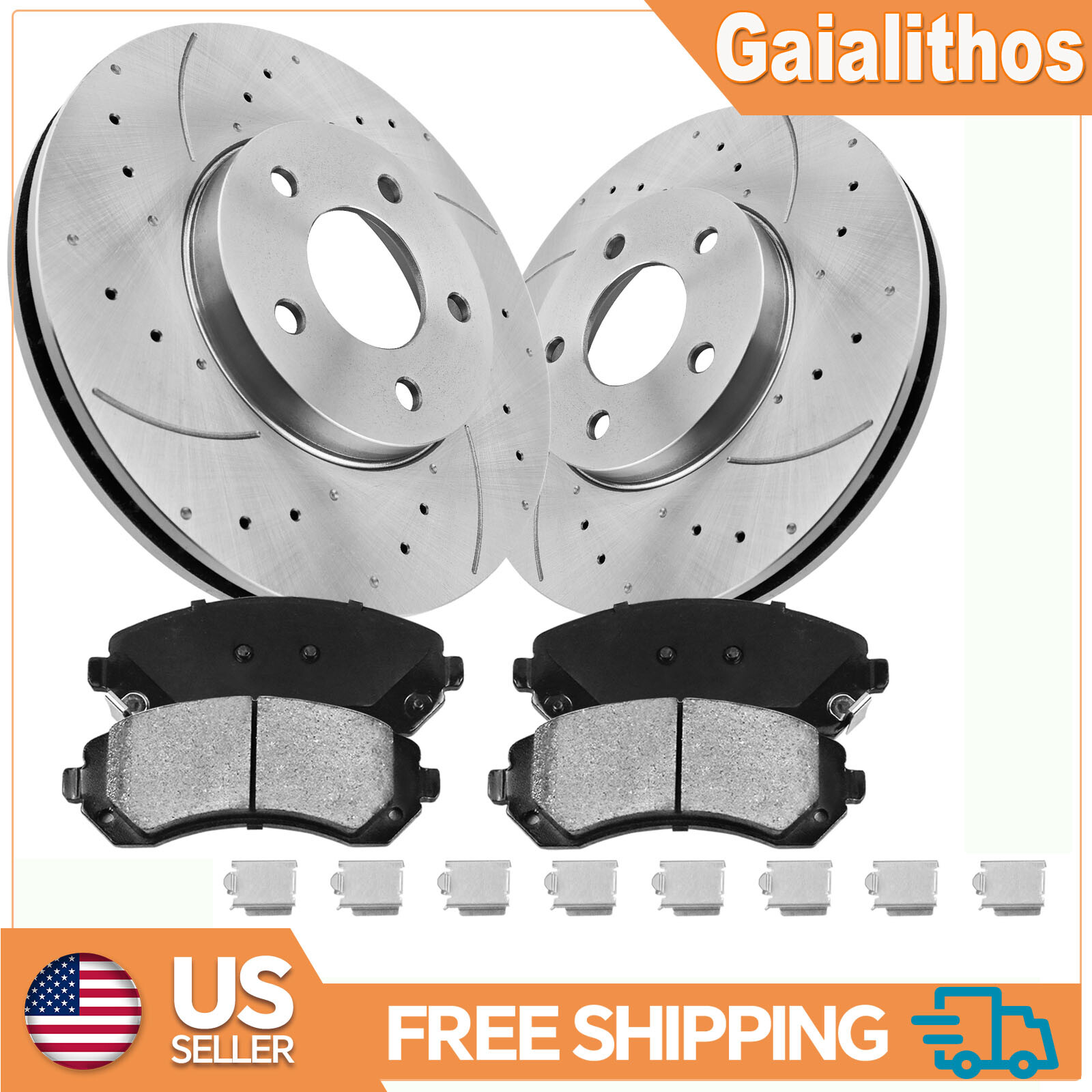 Front Drilled & Slotted Disc Rotors Pads For Buick Rendezvous/Pontiac Aztek AWD