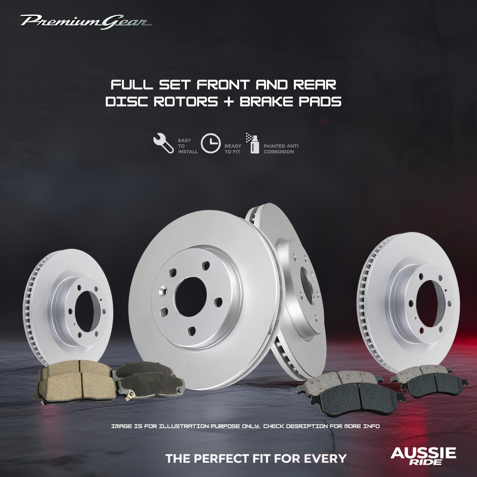 New Front + Rear BRAKE ROTORS & BRAKE PADS for Mitsubishi Lancer CF CJ CY 2.0L
