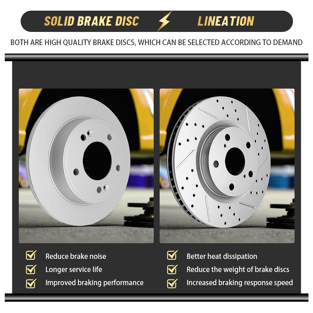 280mm Front Drilled Slotted Brake Rotors for Kia Soul Forte Koup Forte5 2.0L