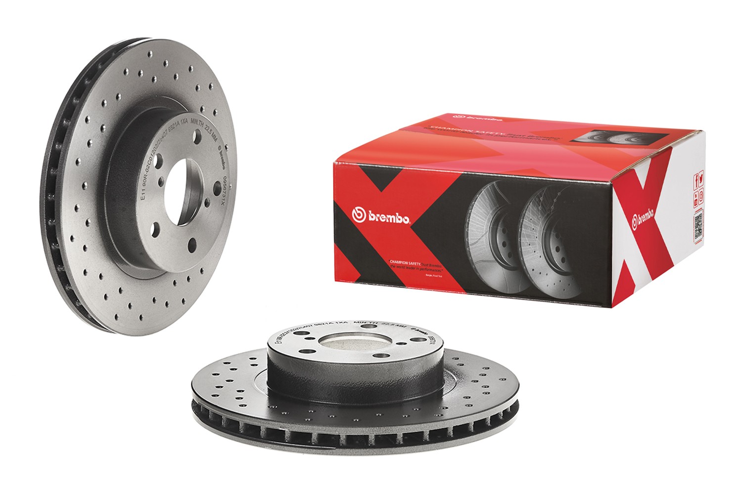 Brembo Xtra Front Drilled 260mm Vent Brake Disc Rotor For Subaru Impreza Legacy