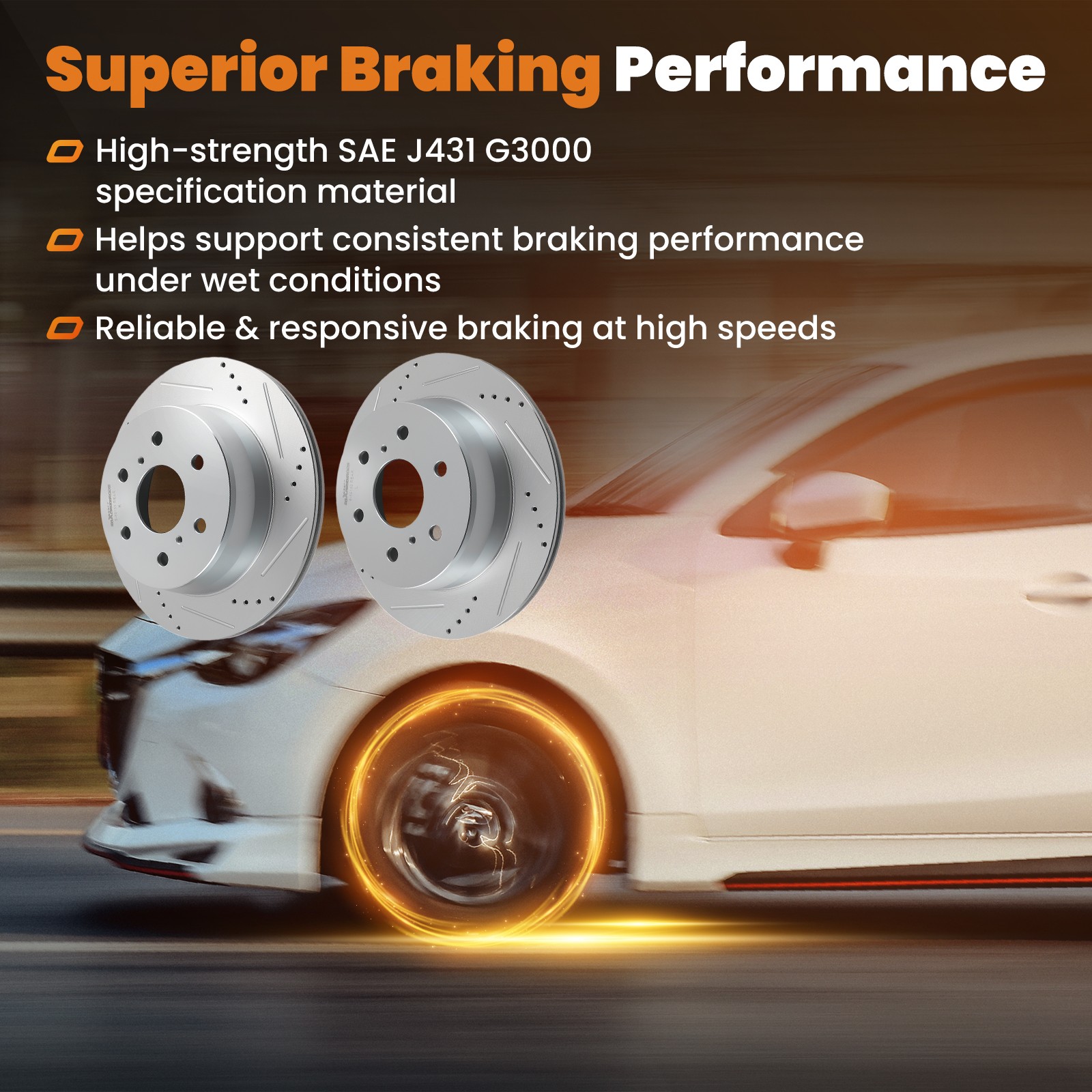 Front Rear Brake Disc Rotors+Brake Pads for Chevy Suburban/Tahoe 2015-2020