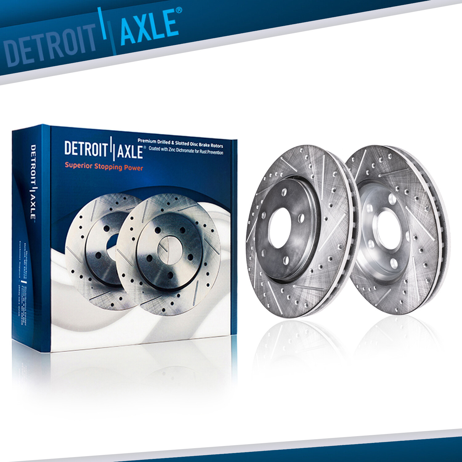 Front Drilled Slotted Rotors for Chevy Malibu HHR Pontiac G6 G5 11.65′ (296mm)