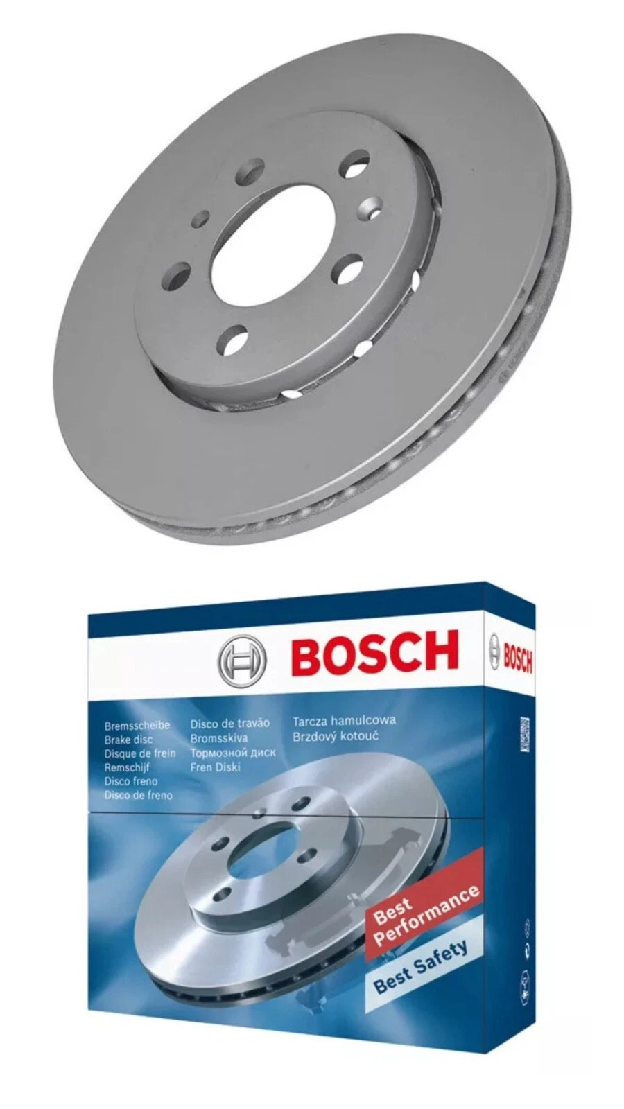 2x Brake Discs Pair Vented Front 256mm 0986478853 Bosch Set 1J0615301L 6QD615301