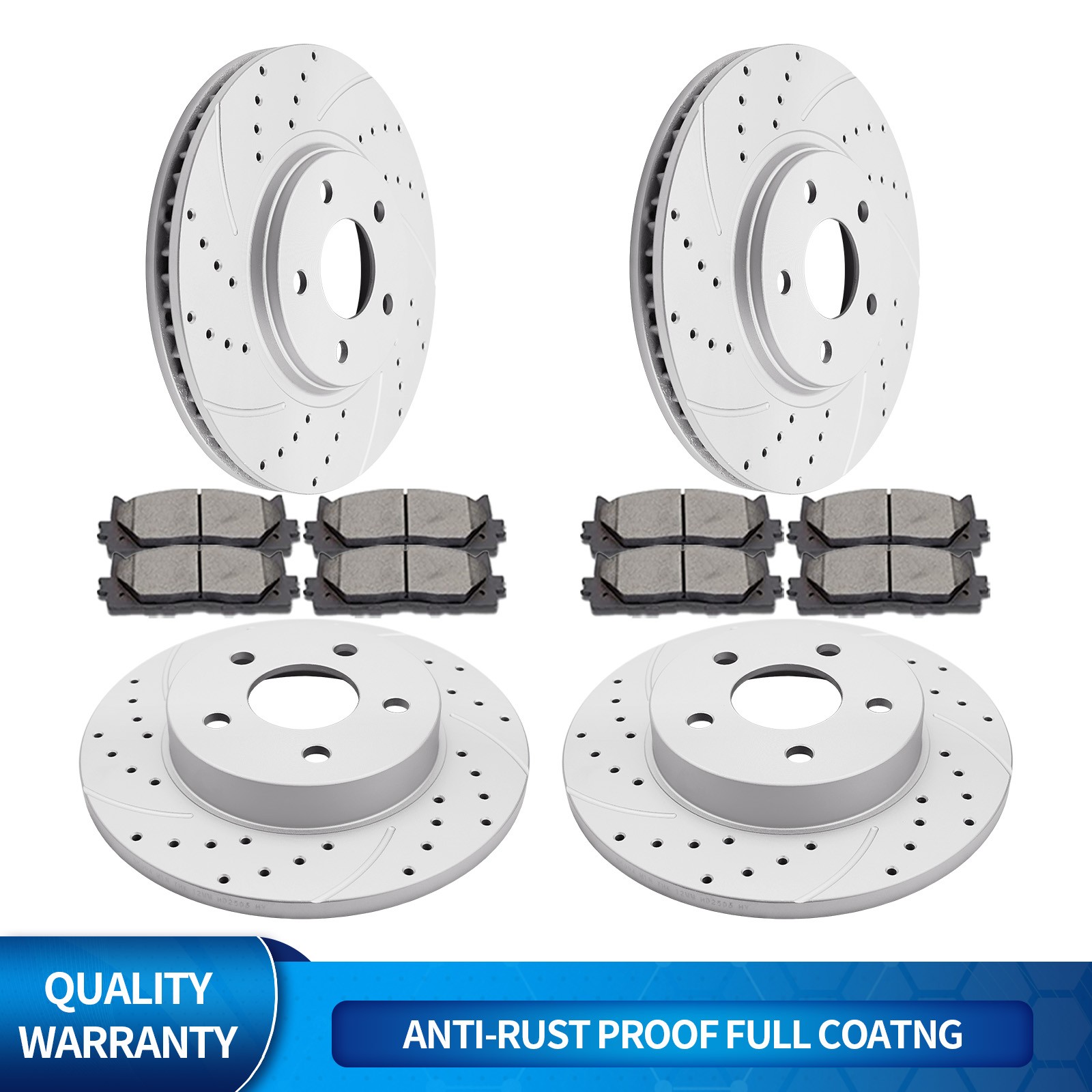 Front Rear Rotors Disc and Brakes Pad for Chevy Malibu HHR Cobalt Pontiac G5