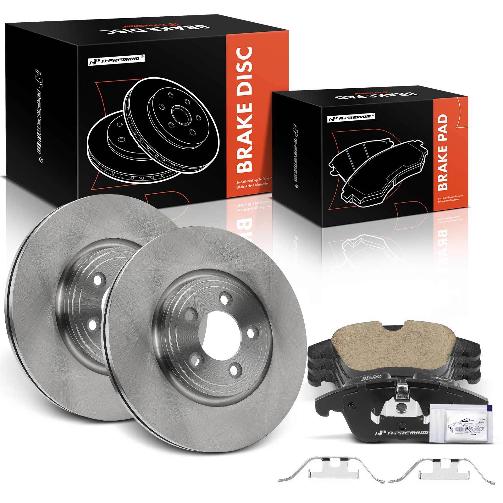 A-Premium 326mm Front Disc Brake Rotor & Ceramic Pad for Jaguar XF 09-10 13-15