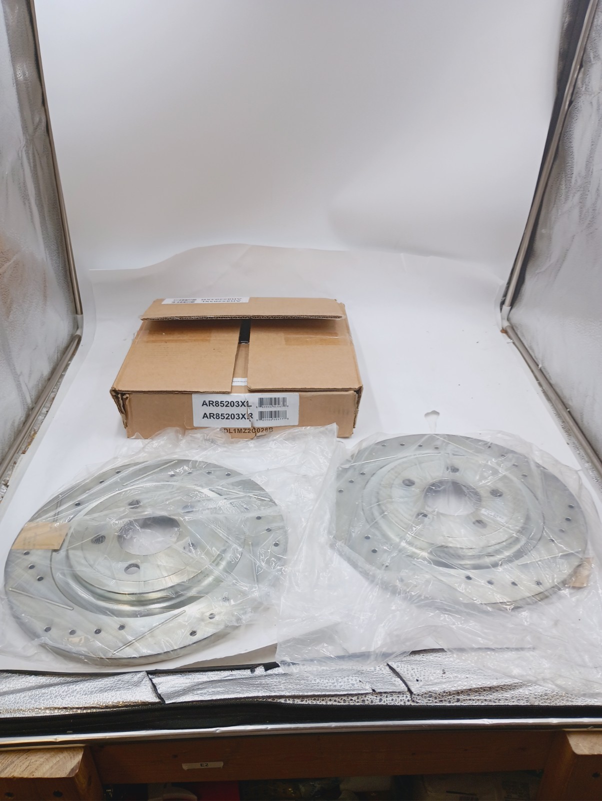 NEW POWERSTOP AR85203XPR EVOLUTION REAR DISC BRAKE ROTORS DRILLED & SLOTTED