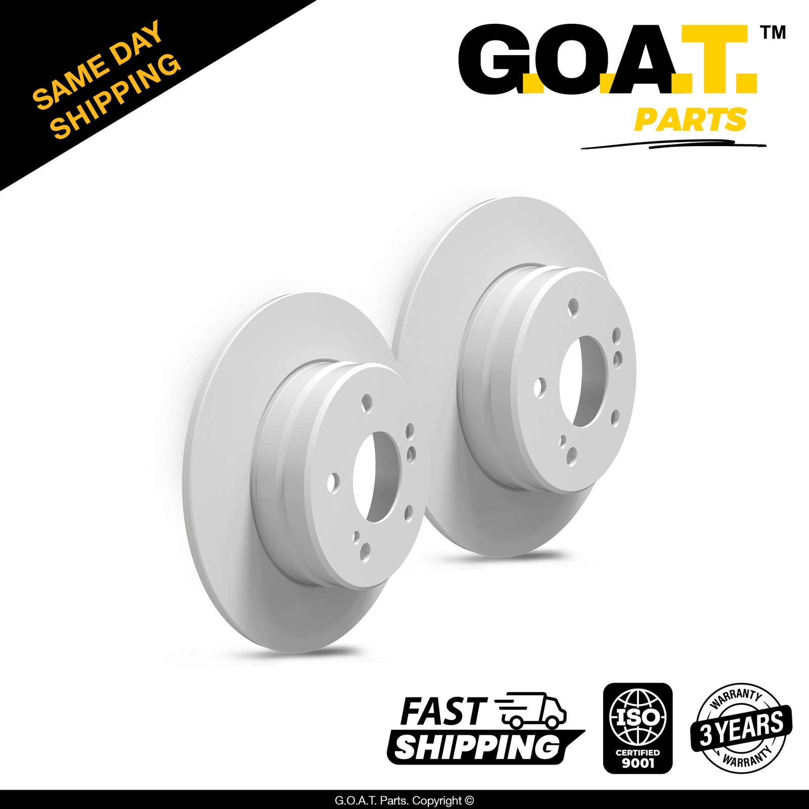 Rear Brake Rotor Set for 01-04 Mercedes SLK320 04-08 Chrysler Crossfire 10.94 in