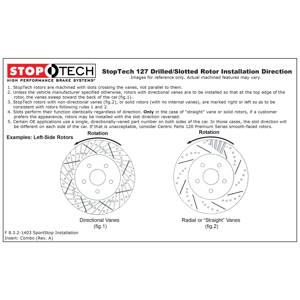 StopTech 127.34144R Front Right Drilled Brake Rotor for 13-16 335i / 17-20 440i