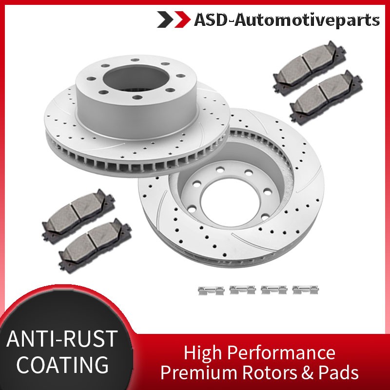 353mm Front Slotted Rotors Brakes Pads Fit for 2006-08 Dodge RAM 1500 2500 3500