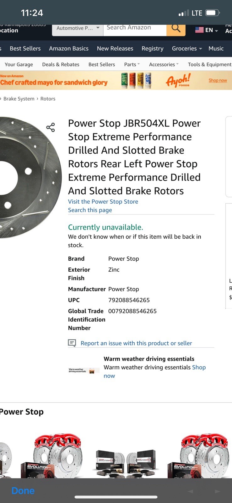 Power Stop Evolution Drilled & Slotted Rotors BRAND NEW 1 in the box