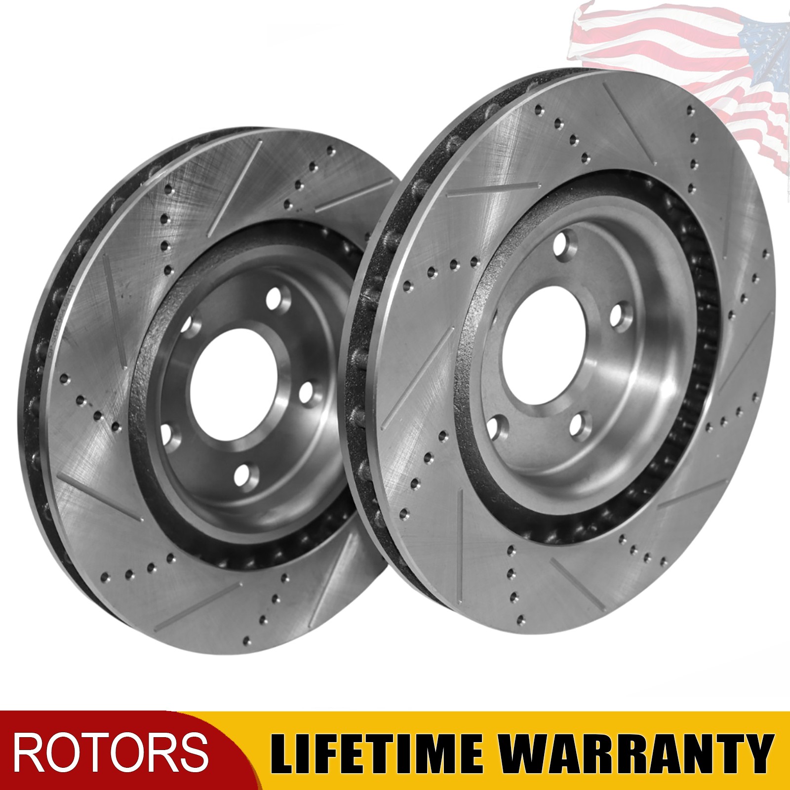 325mm Front Drilled Brake Rotors for Cadillac XLR 2005-2007 Chevy Corvette 2x