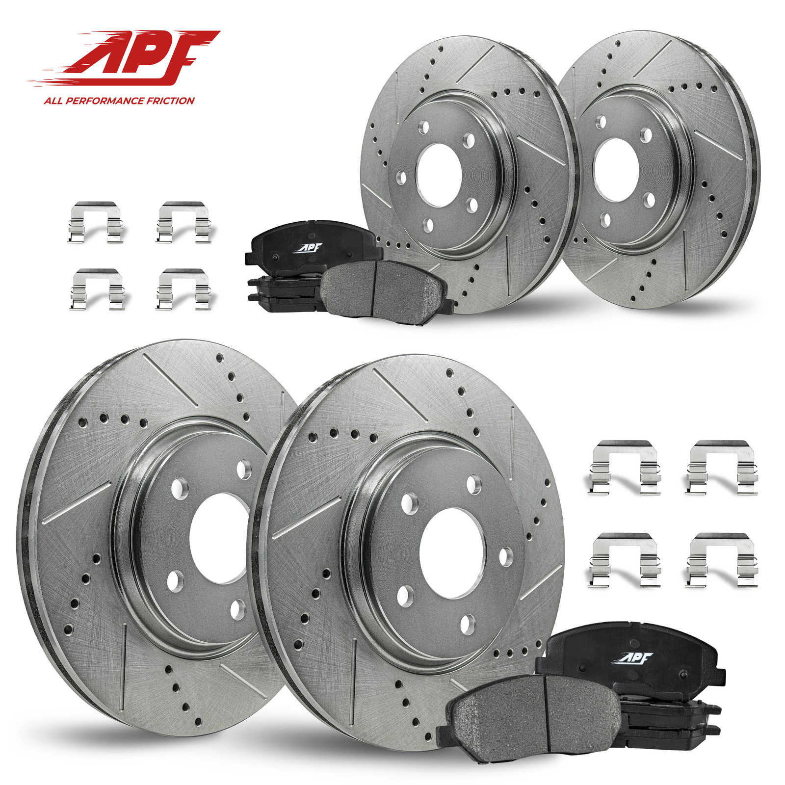 Front+Rear Drill/Slot Zinc Brake Rotors Ceramic Pads for Mitsubishi Galant 04-07