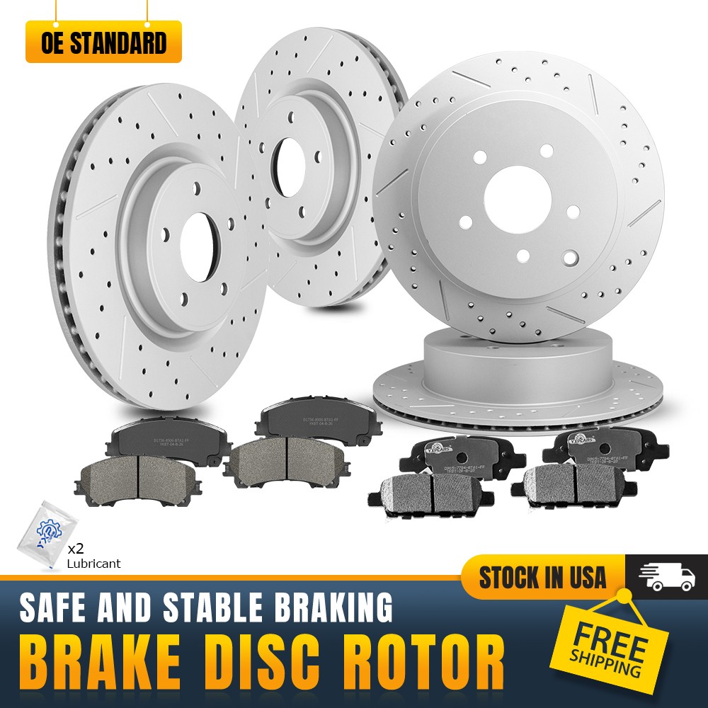 Front Rear Disc Brake Rotors And Ceramic Brake Pads for Infiniti Q50 Q60