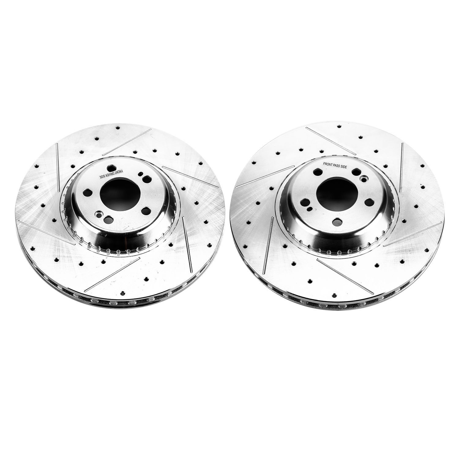 PowerStop Evolution Drilled Slotted Rotors Pair Front For Mercedes-Benz S550