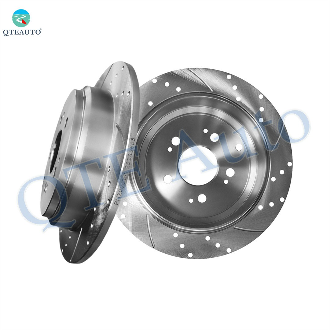 Rear 313mm Drilled Slotted Brake Disc Rotors For 2005-2010 Honda Odyssey