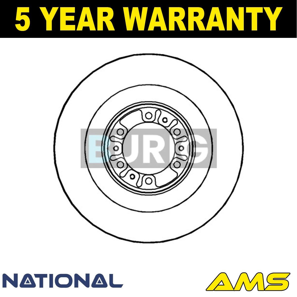 Fits Mitsubishi L200 Challenger / Shogun Sport Brake Disc Front Burig #1