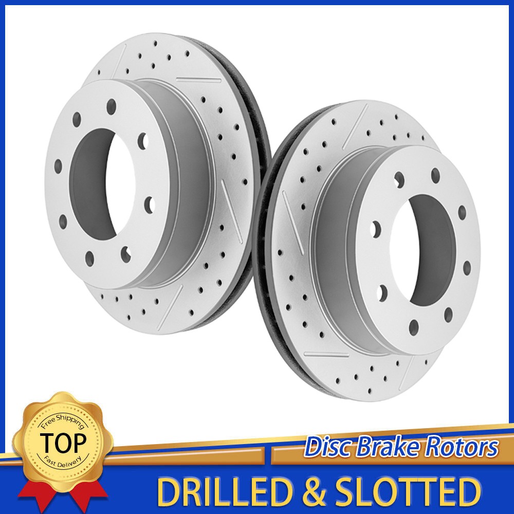 8 Lug 330mm Rear Drilled Disc Brake Rotors For 2018-2024 GMC Savana Express 3500
