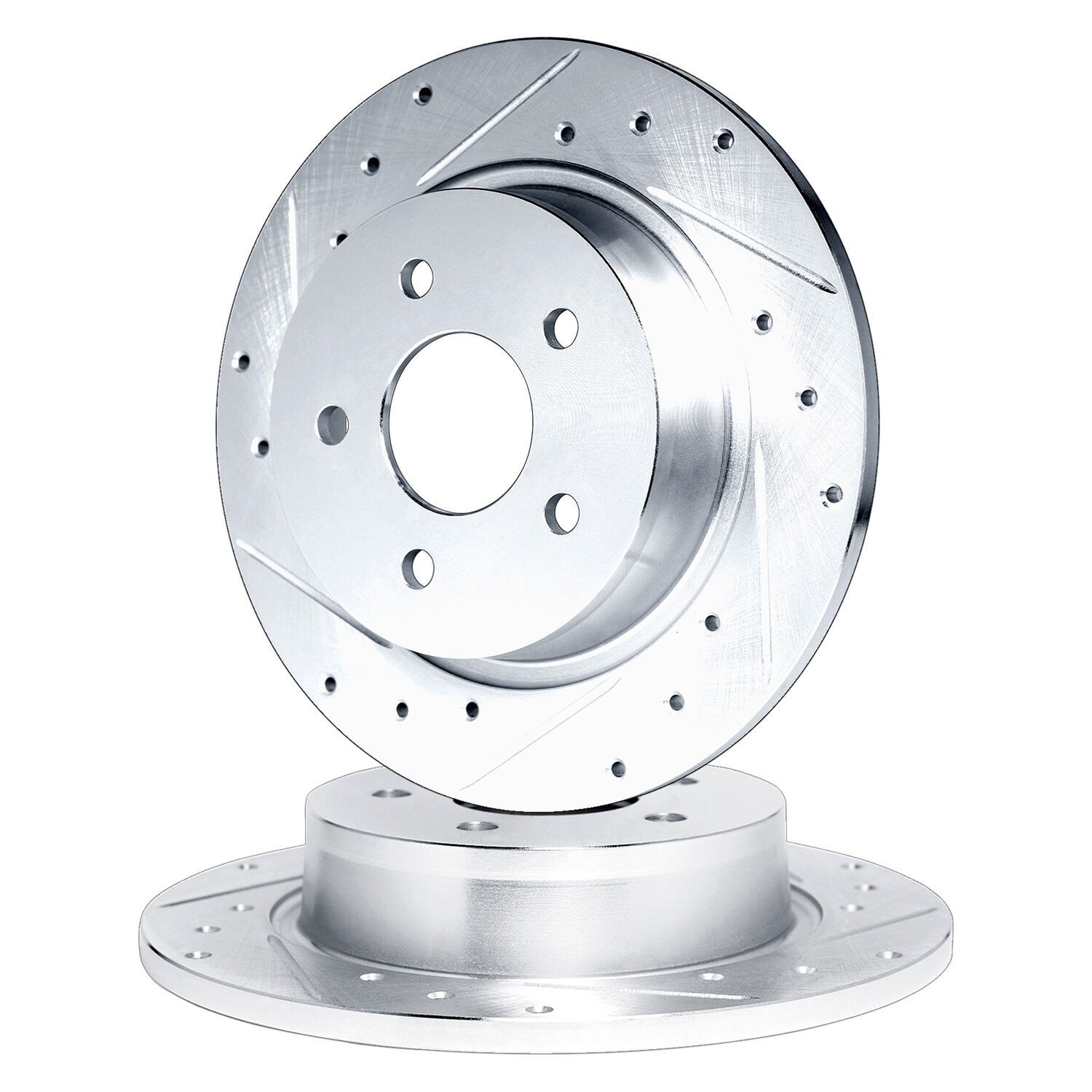 For Chrysler New Yorker 88-90 R1 Concepts Drilled & Slotted Rear Brake Rotor Set