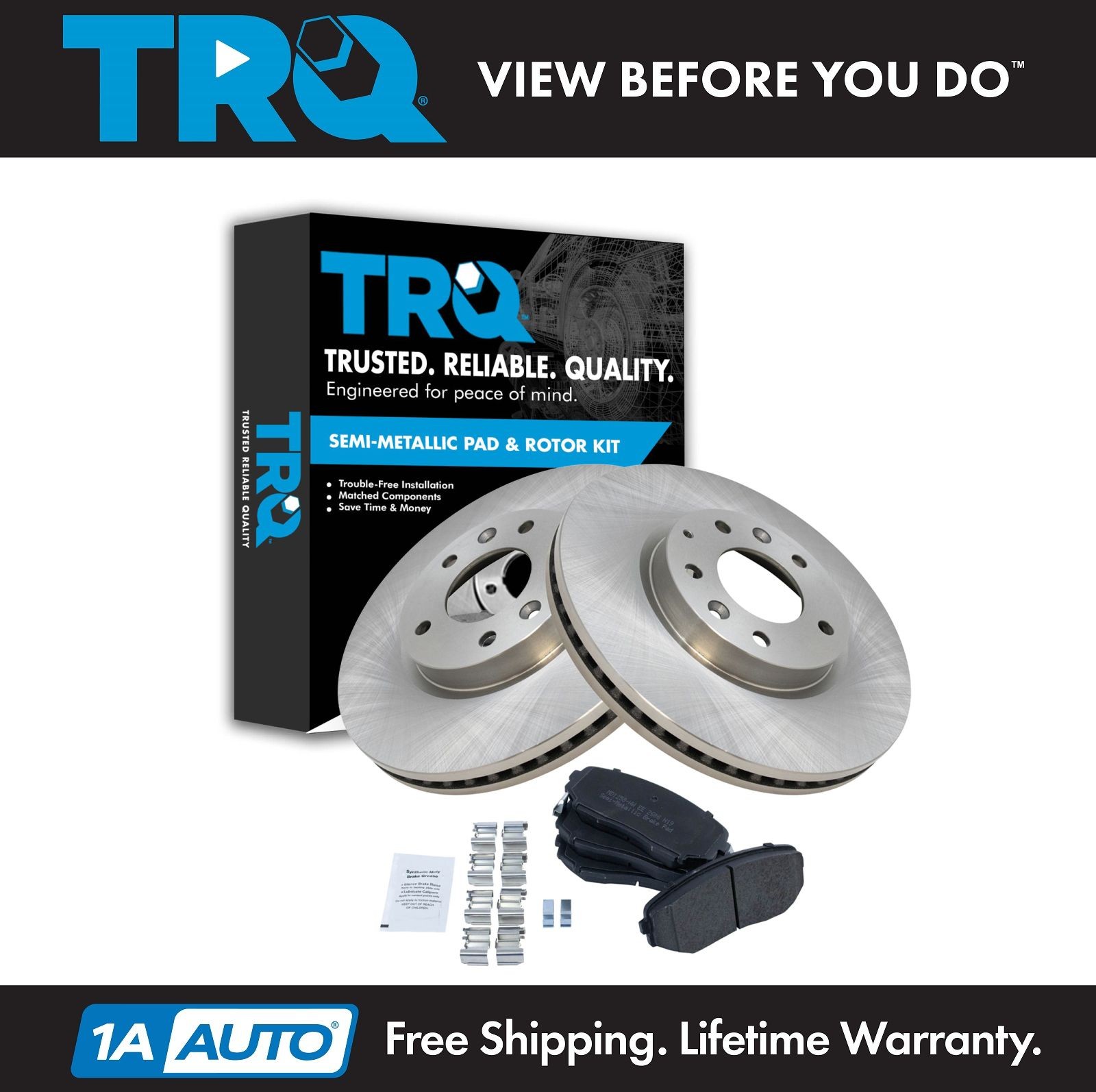 TRQ Front Semi Metallic Brake Pad & Rotor Kit for 07-12 Mazda CX7 CX-7
