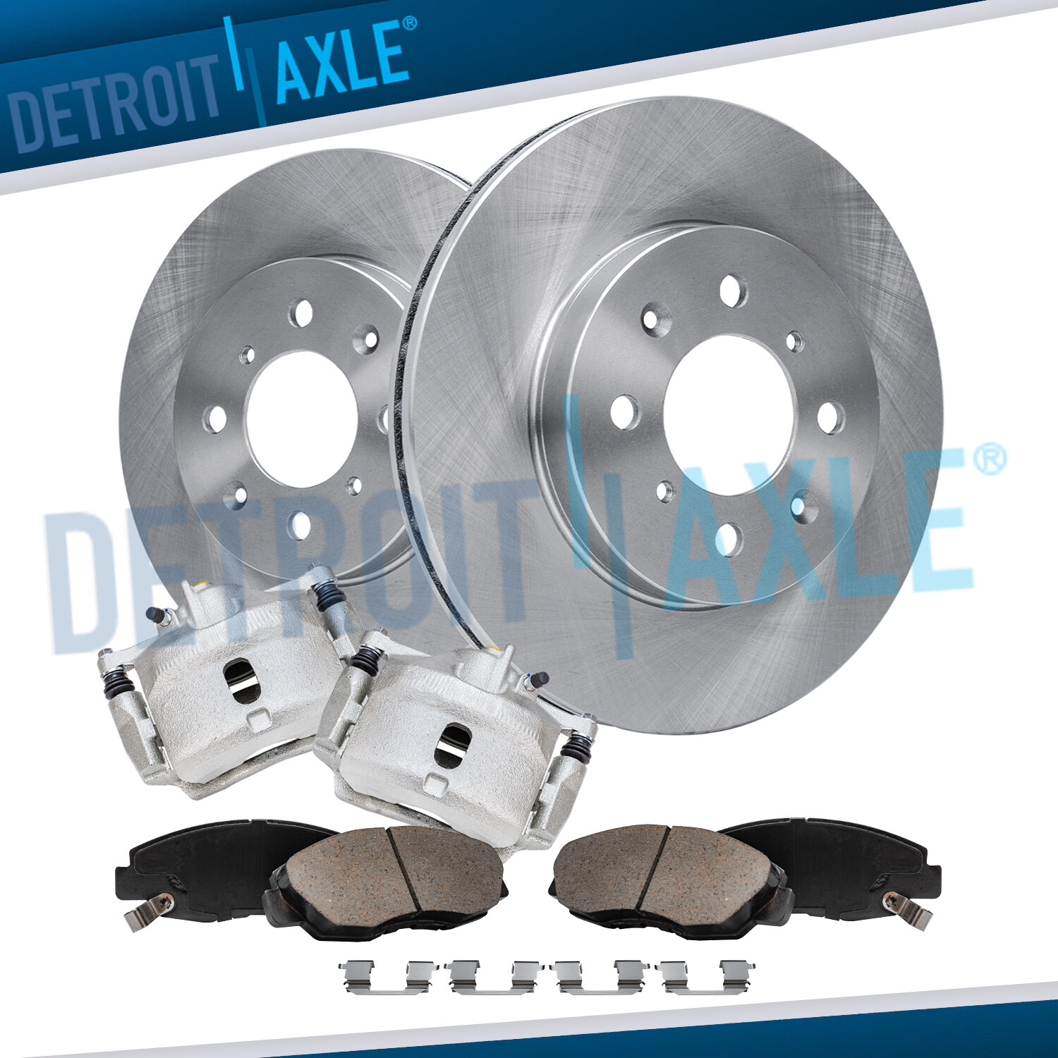 Front Disc Rotors & Calipers Ceramic Brake Pads for Honda Civic Insight Acura EL