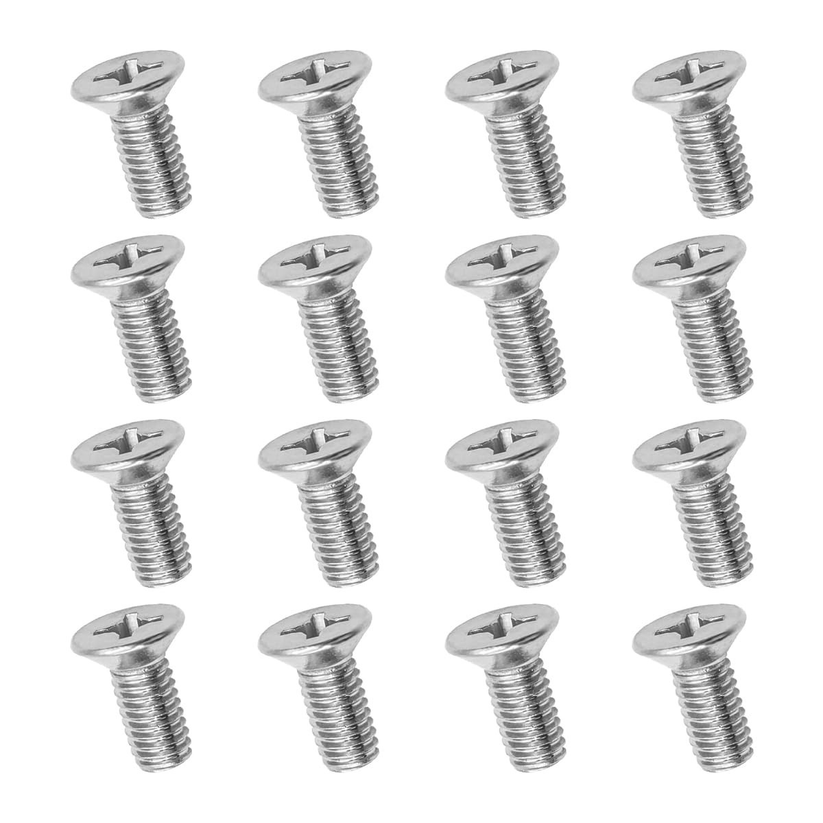 16-Piece Stainless Steel Brake Disc Rotor Screws M6x1 Silver Bolt Kit