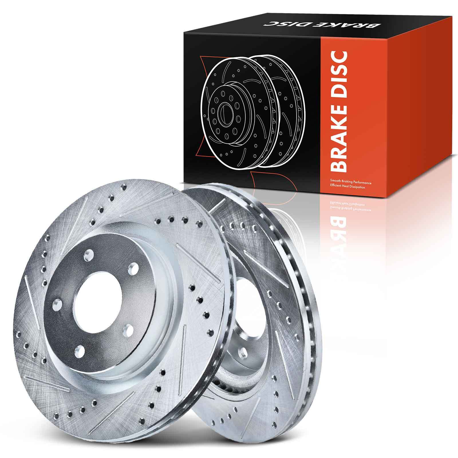 2x 295.8mm Front Left & Right Drilled Brake Rotors for Nissan Altima 2007-2023