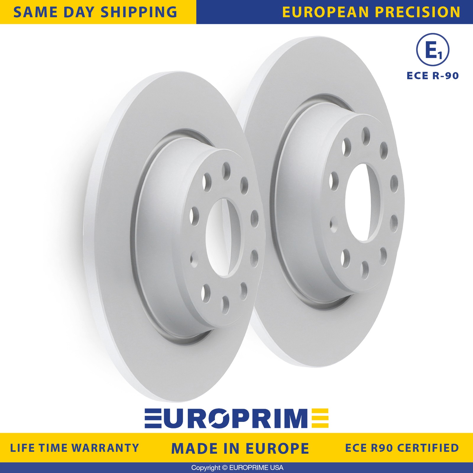 11.1 in Rear Brake Rotors Set for 06-09 Audi A3 06-10 Seat Leon 05-10 VW Bora