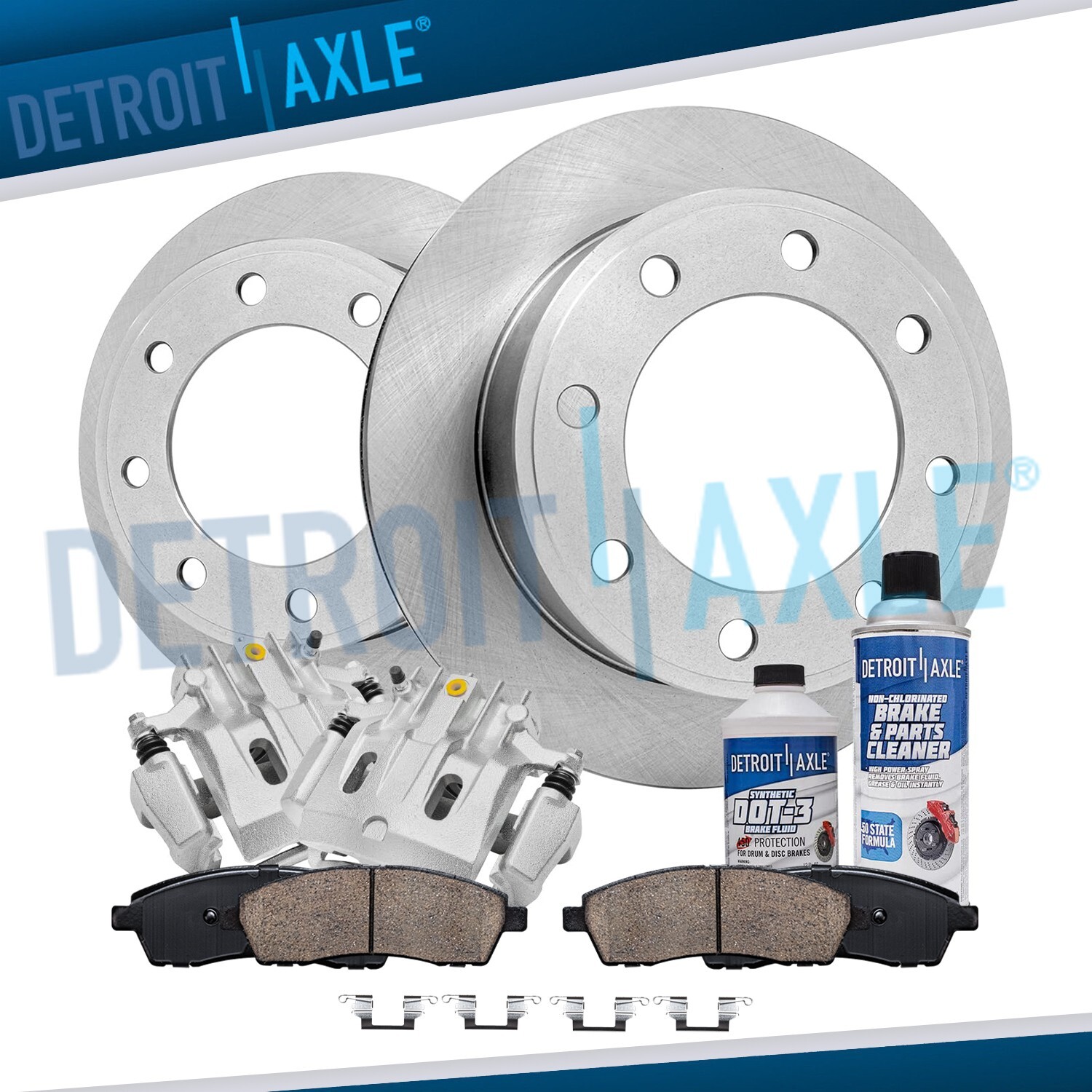 Rear Disc Rotors & Brake Calipers and Brake Pads for 2000-2004 F-250 F-350 SD
