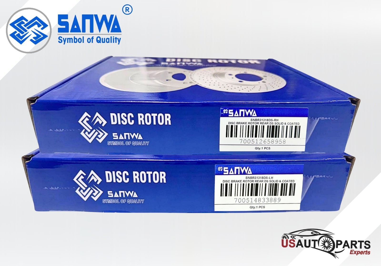 REAR BRAKE ROTOR GEOMET SOLID DS & CERAMIC PAD KIT 313 mm FOR HONDA PILOT 01-08