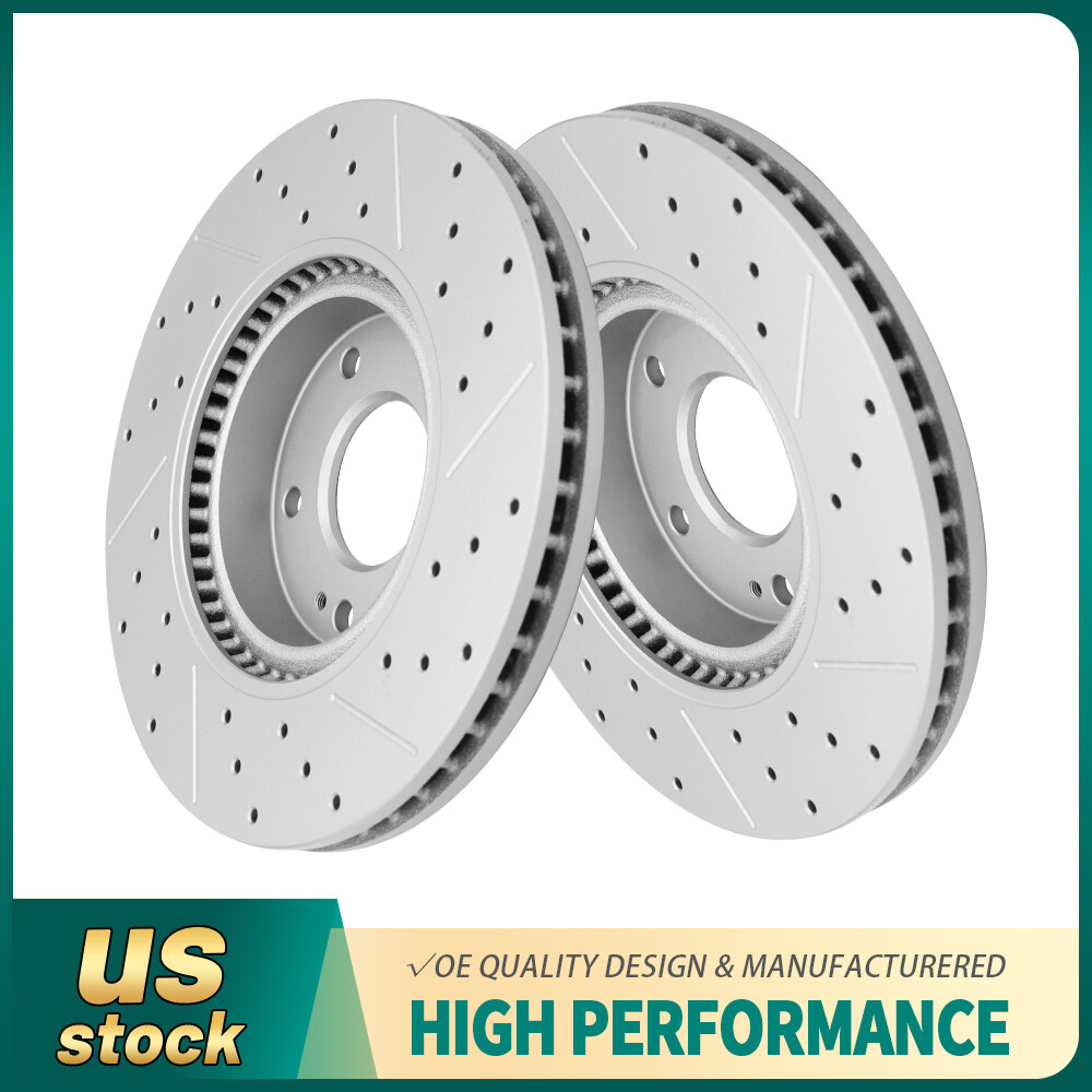 Front Drilled Disc Brake Rotors for Sonata Tucson Veloster Optima Forte Sportage