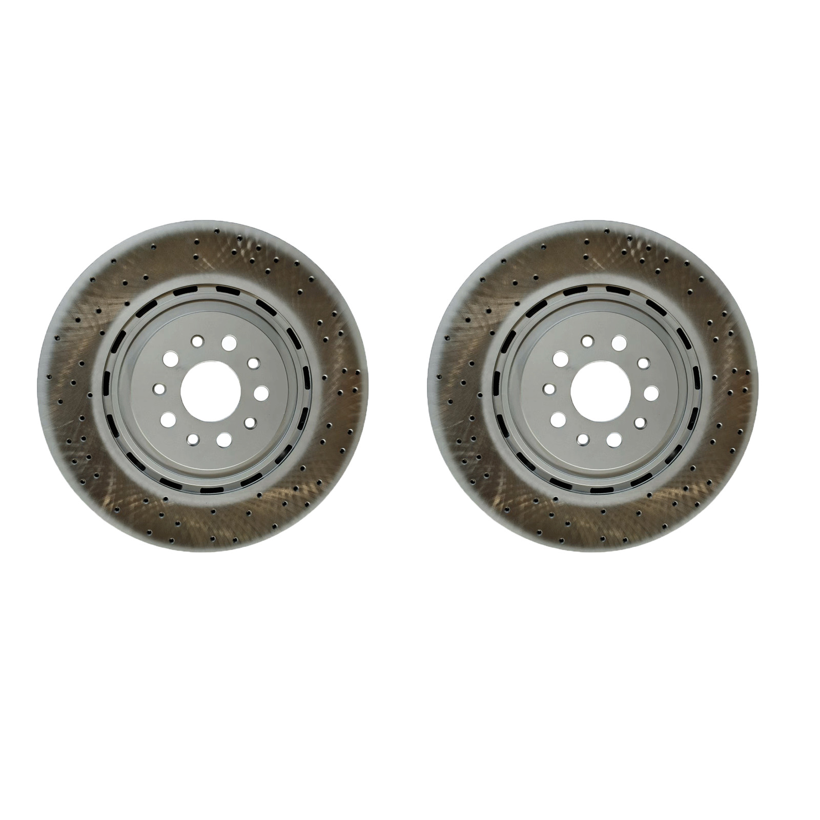2Pcs Front Brake Disc Dimpled Rotors For Maserati Levante S 2017-2022
