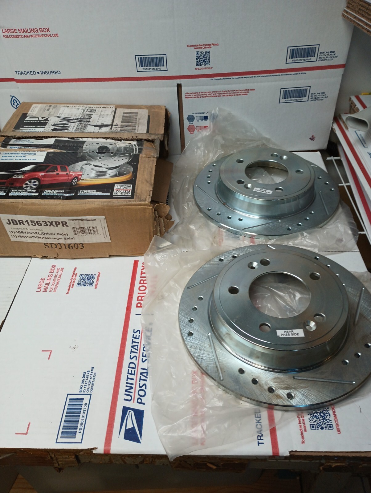 NEW POWER STOP DRILLED & SLOTTED ROTORS REAR FOR ELANTRA 2011-2020 JBR1563XPR