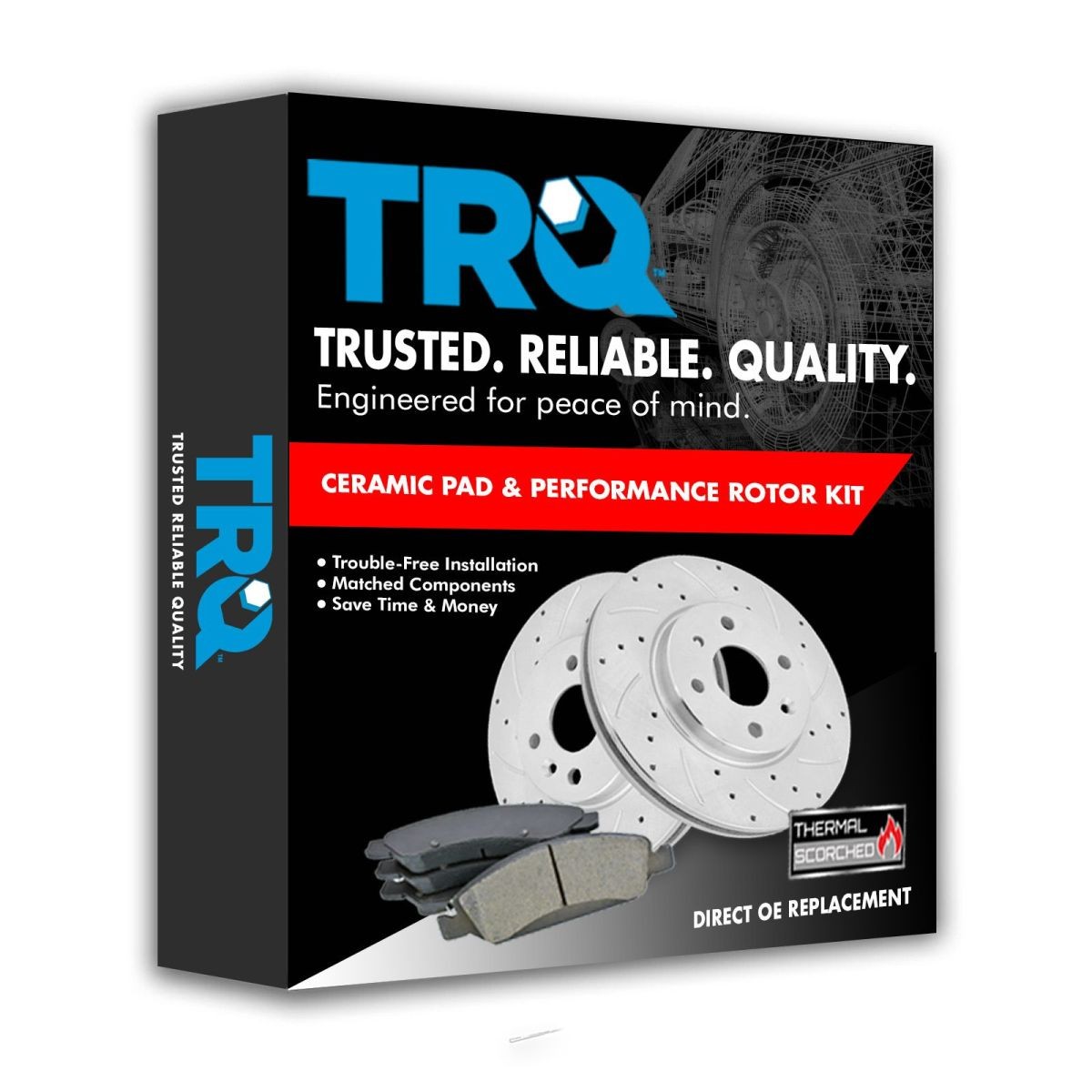 Front & Rear Performance Drilled Slotted Brake Rotor & Ceramic Pad Kit