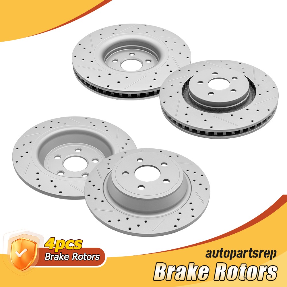 Front and Rear Drilled Brake Rotors Kit for Ford Edge Fusion MKX MKZ Continental