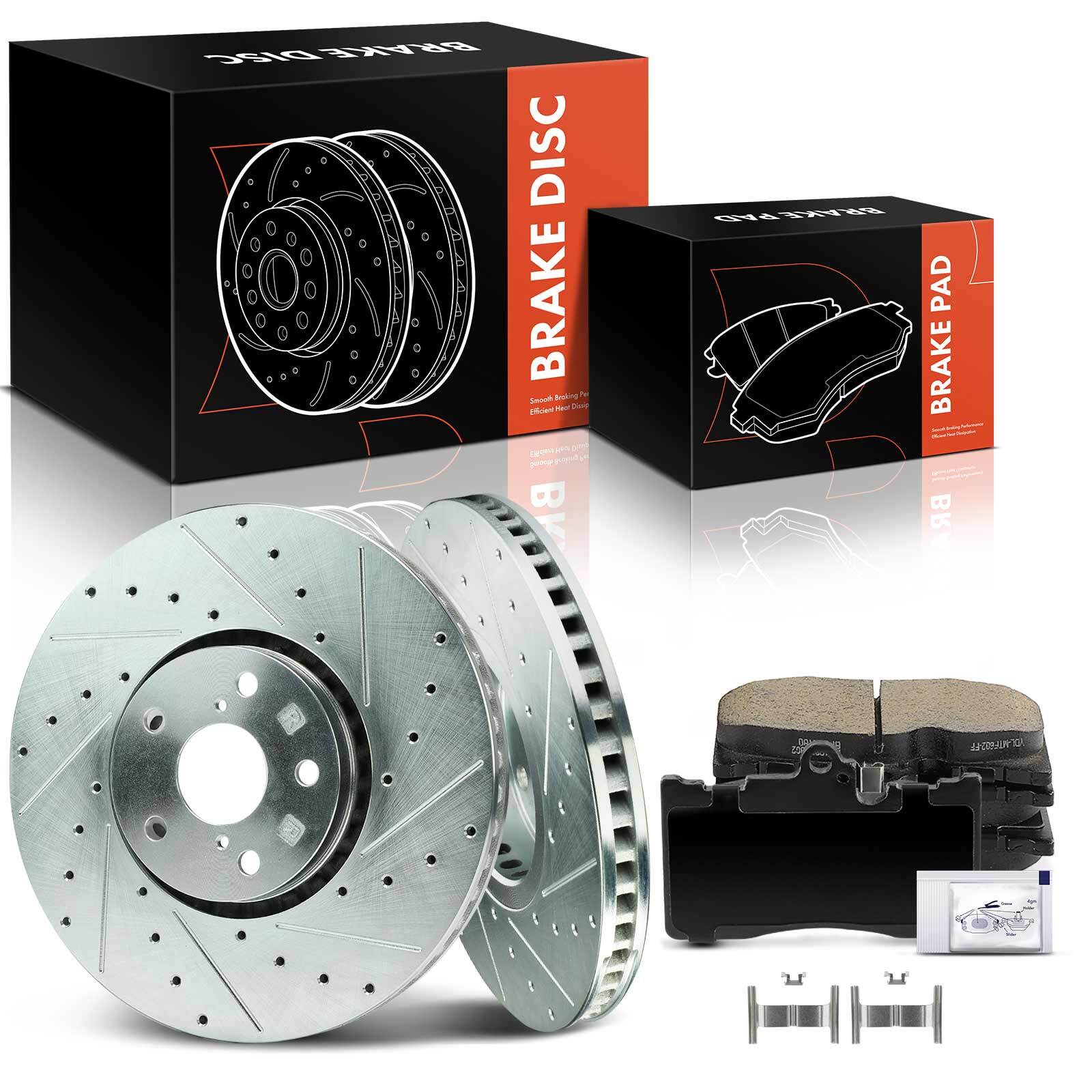 6x Drilled Rotors & Ceramic Brake Pad for Lexus IS350 GS350 GS430 IS200t Front