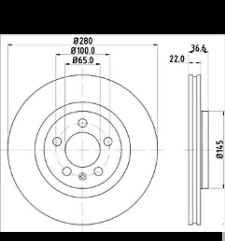 MDC978 MINTEX BRAKE DISCS EXTERNALLY VENTED ,OE QUALITY BRAKE DISCS 280 MM X2