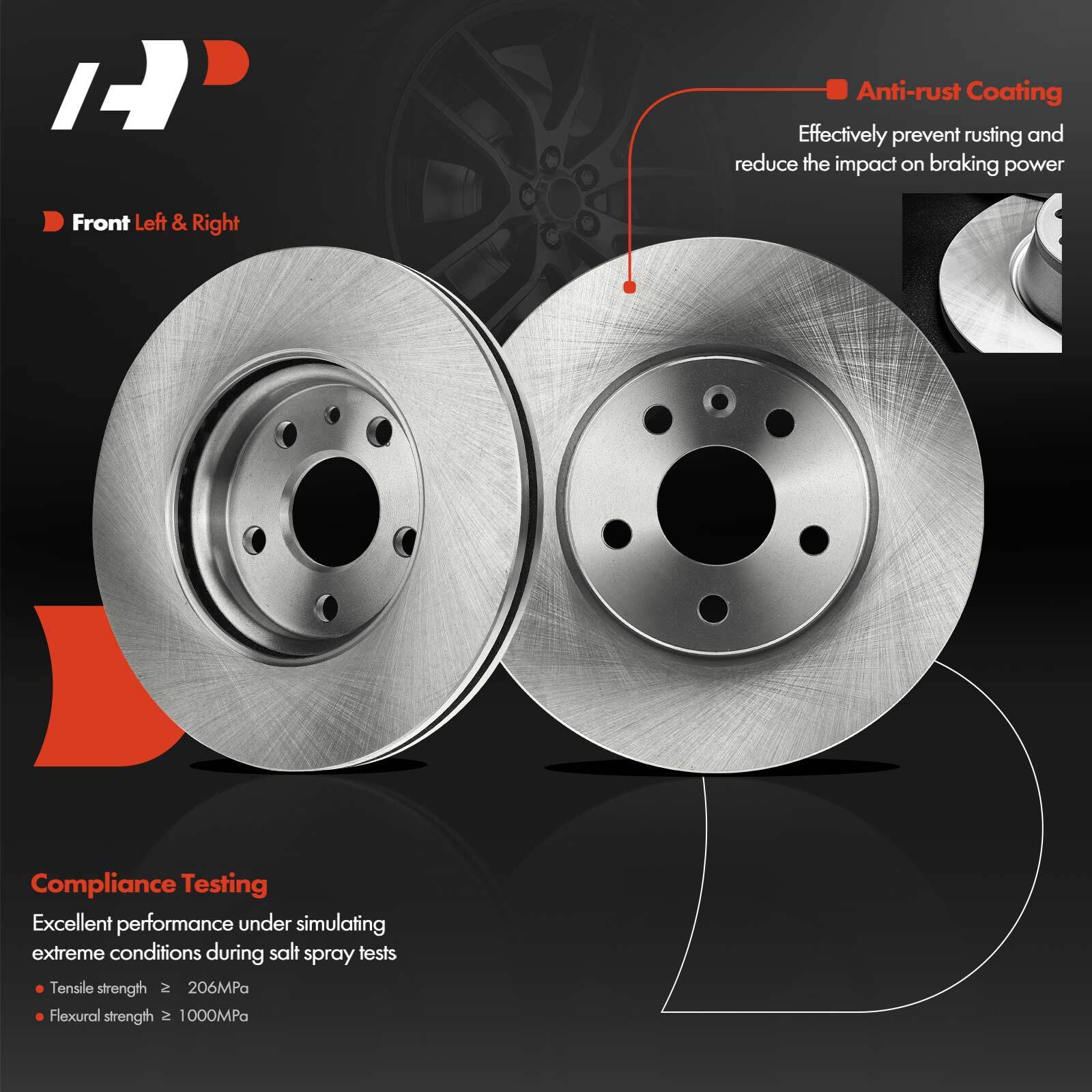 12Pcs Front & Rear Disc Brake Rotor & Ceramic Brake Pads for Chevy Cruze Bolt EV