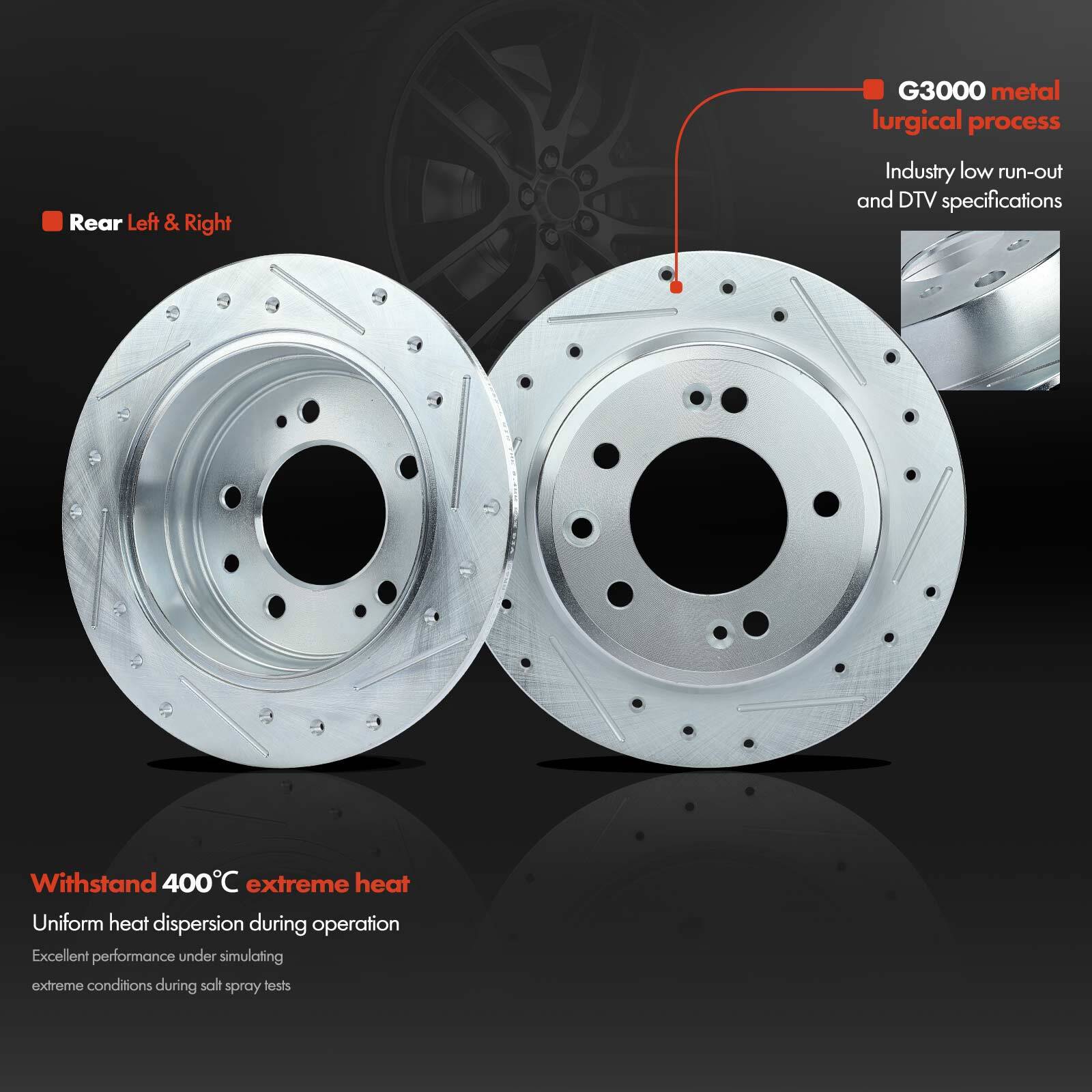 Drilled Brake Rotors & Ceramic Brake Pads for Hyundai Tucson 13-15 Kia Sportage