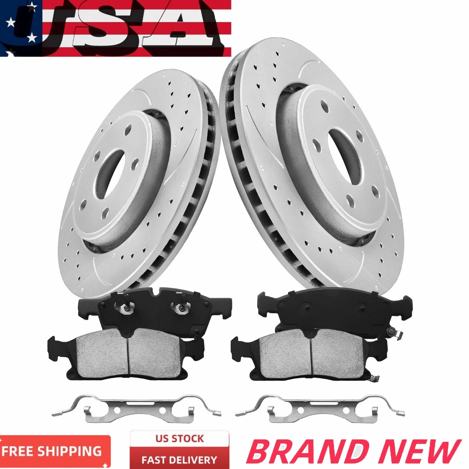 260mm REAR Drilled Rotors Brake Pads 2003 – 2007 for Accord Honda Acura TSX