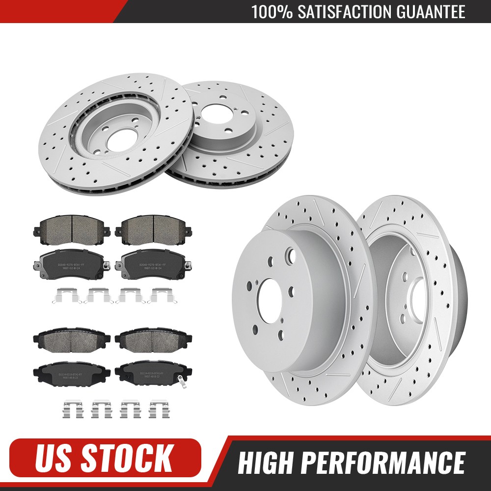 Front & Rear Disc Rotors Brake Pads Kit for 2017 2018 2019-2023 Subaru Impreza